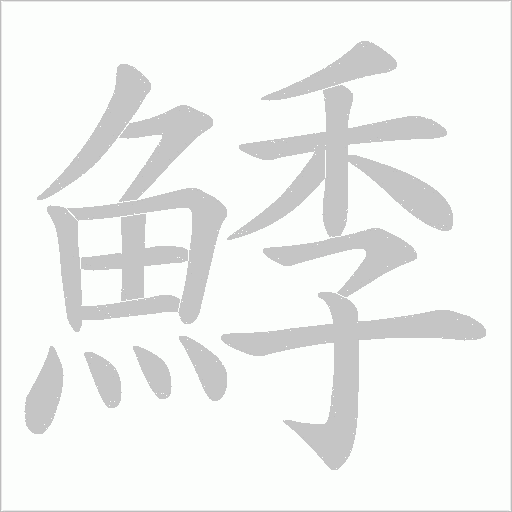 鯚字笔顺动画