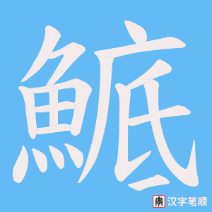 鯳字笔顺动画