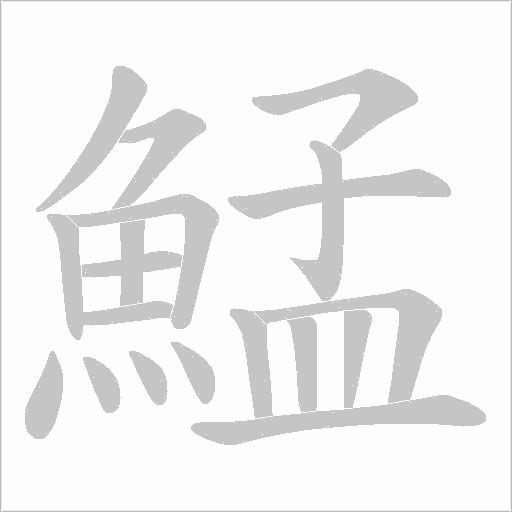 鯭字笔顺动画