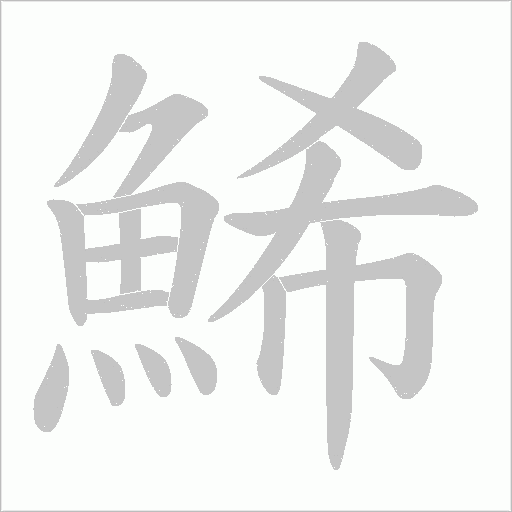 鯑字笔顺动画