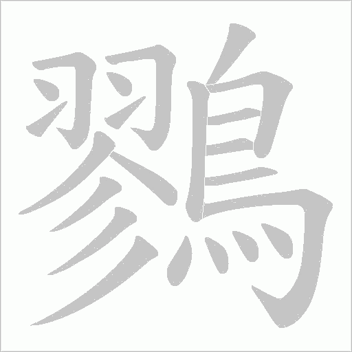 鷚字笔顺动画