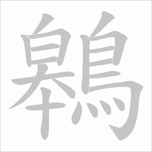 鷎字笔顺动画