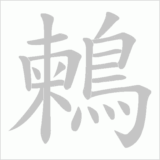 鶫字笔顺动画