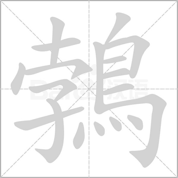 鵓字笔顺动画