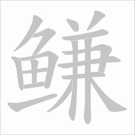 鳒字笔顺动画