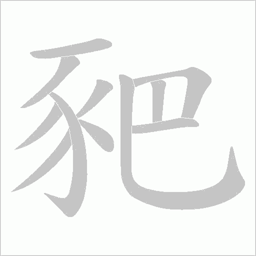 豝字笔顺动画