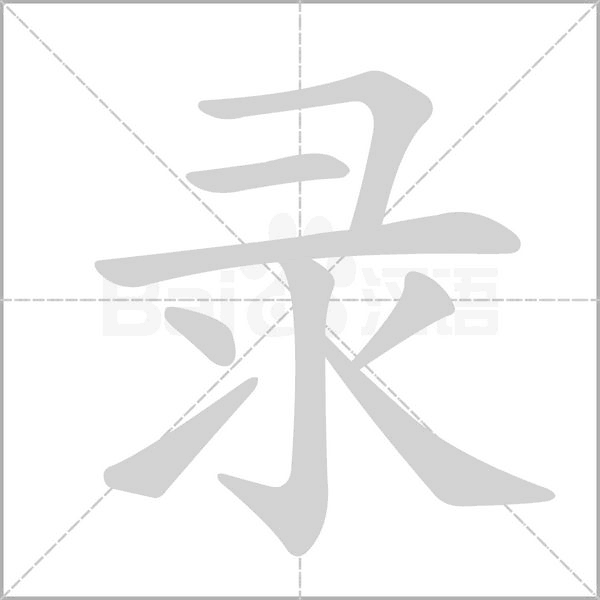 录字笔顺动画