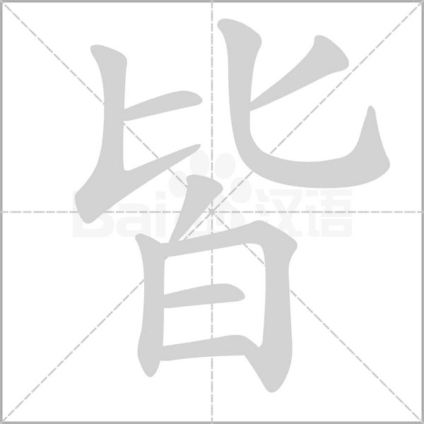 皆字笔顺动画