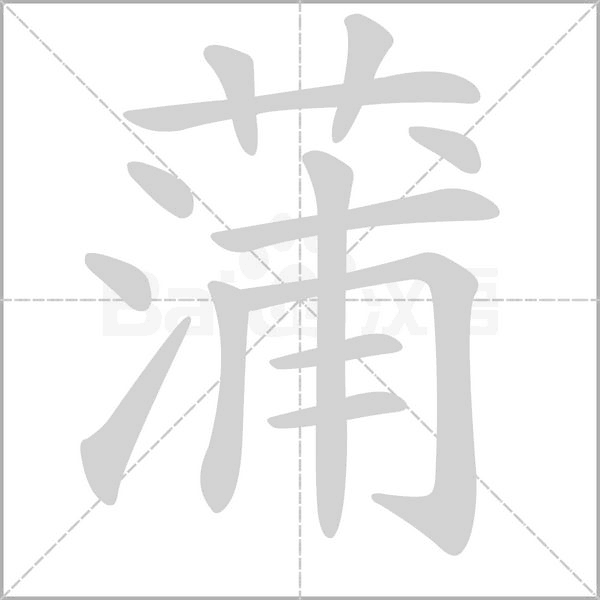 蒲字笔顺动画