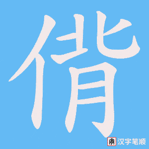 偝字笔顺动画