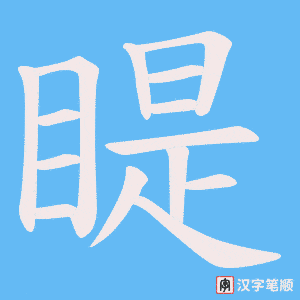 睼字笔顺动画