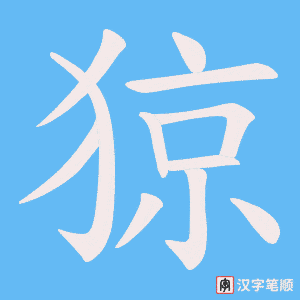 猄字笔顺动画