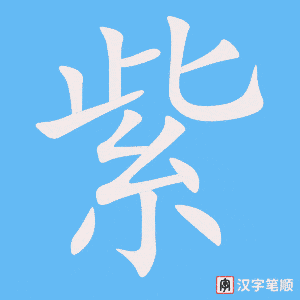 紫字笔顺动画