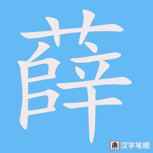 薛字笔顺动画