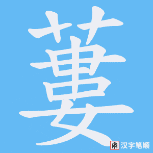 蔞字笔顺动画