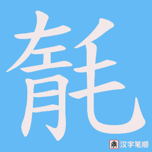 毻字笔顺动画